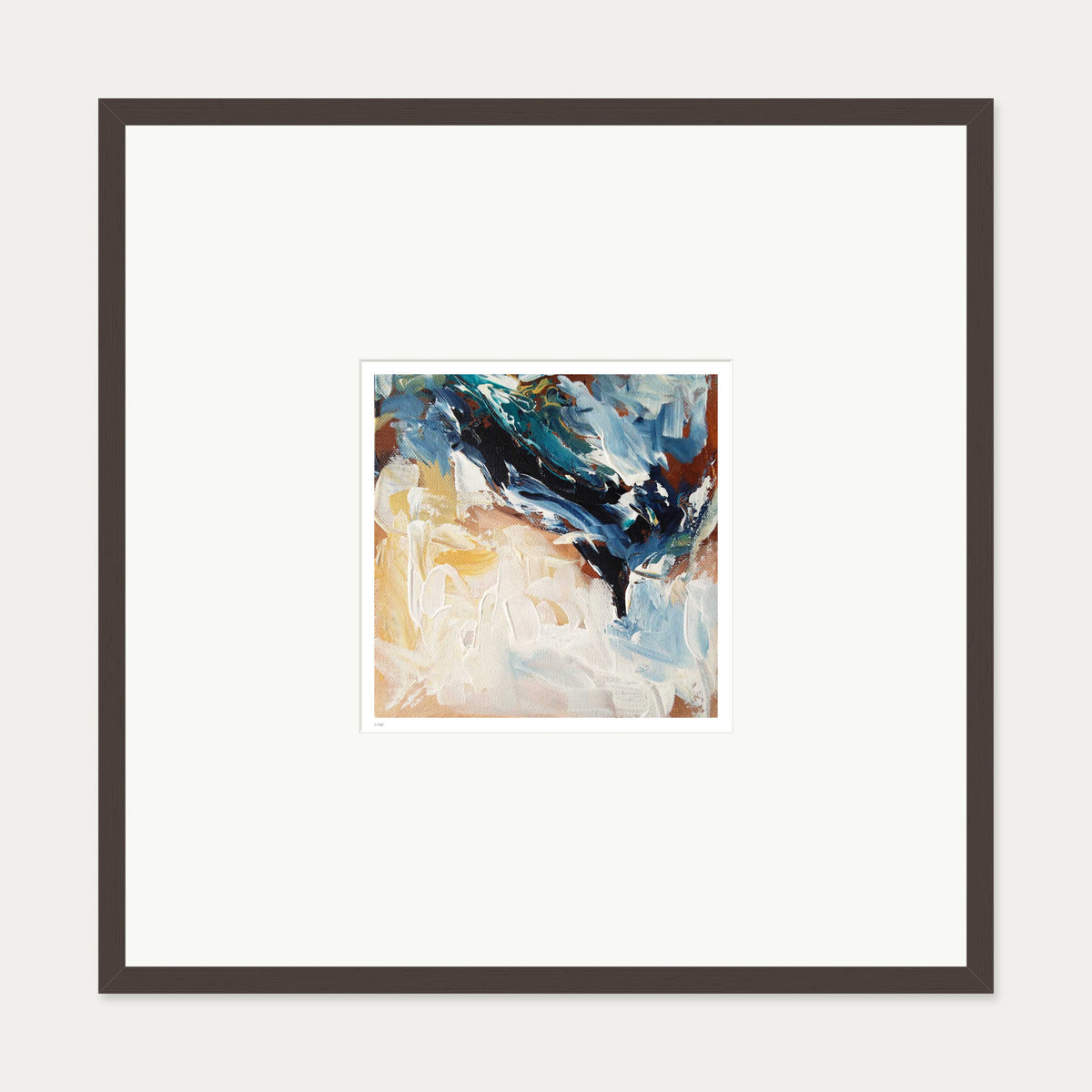 Colour Block 41 Limited Edition Print — 70 x 70 cm — Brown Frame