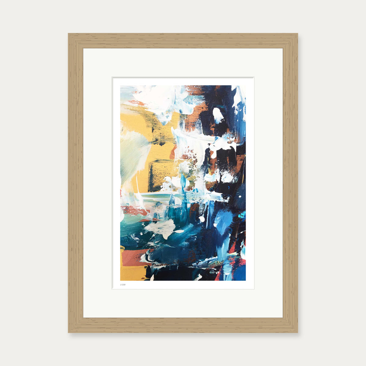 Colour Block 44 Limited Edition Print — 30 x 40 cm — Oak Frame