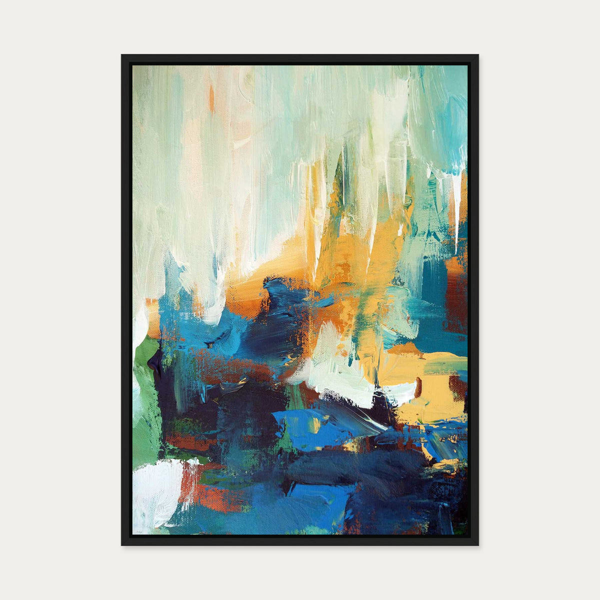 Colour Block 5 Canvas Art — 50 x 70 cm — Black Frame