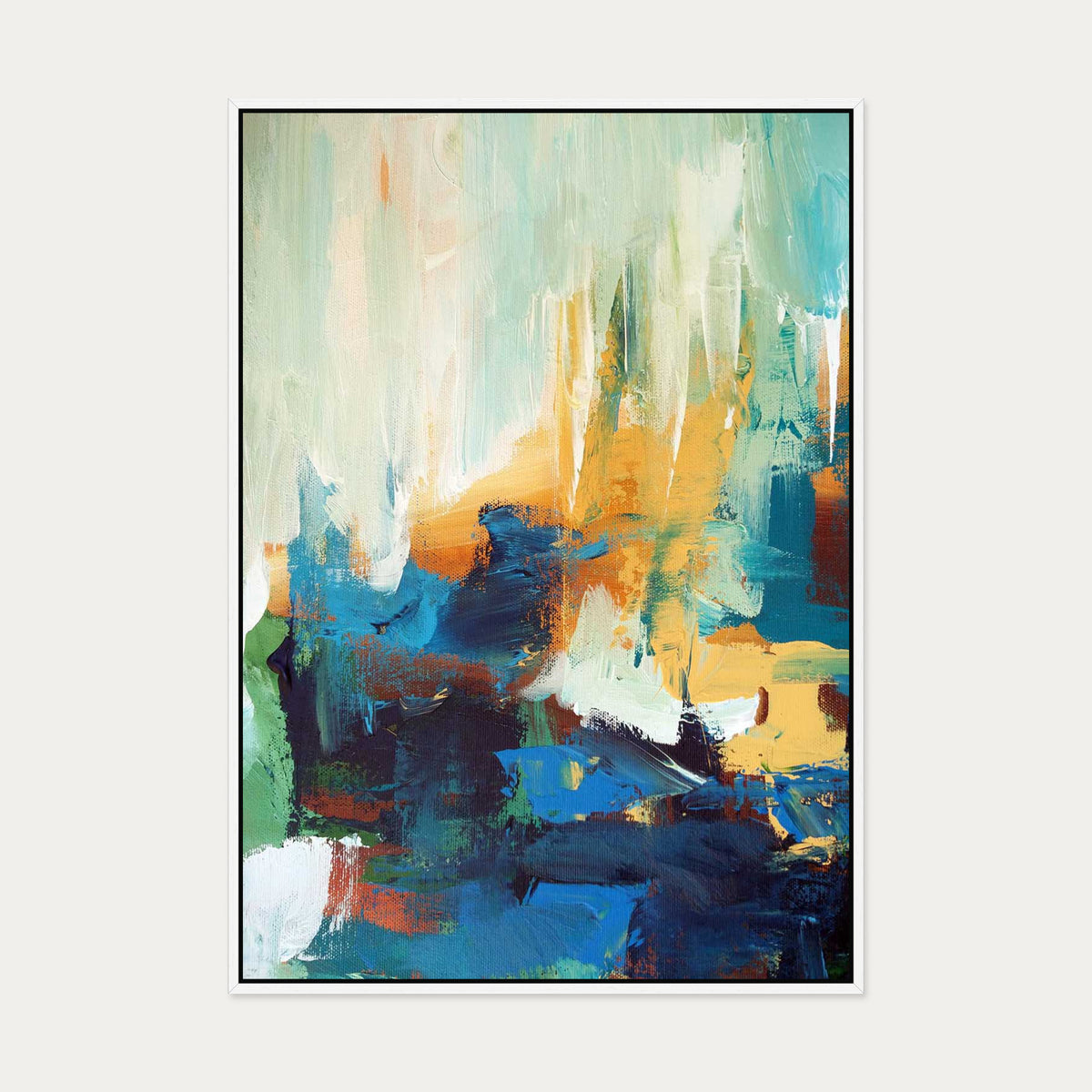 Colour Block 5 Canvas Art — 70 x 100 cm — White Frame