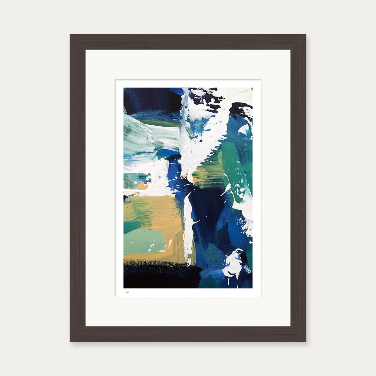 Colour Block 53 Limited Edition Print — 30 x 40 cm — Brown Frame