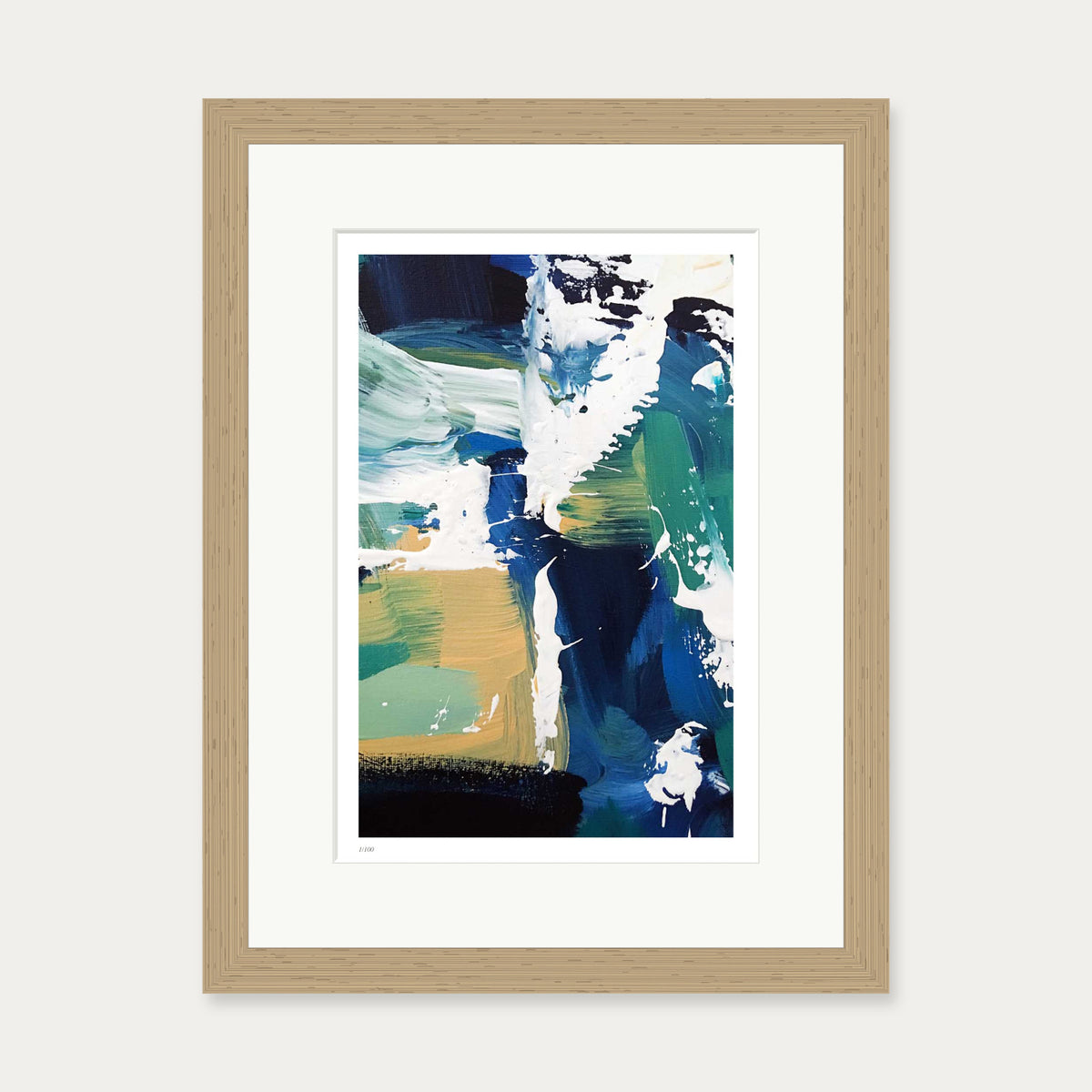 Colour Block 53 Limited Edition Print — 30 x 40 cm — Oak Frame