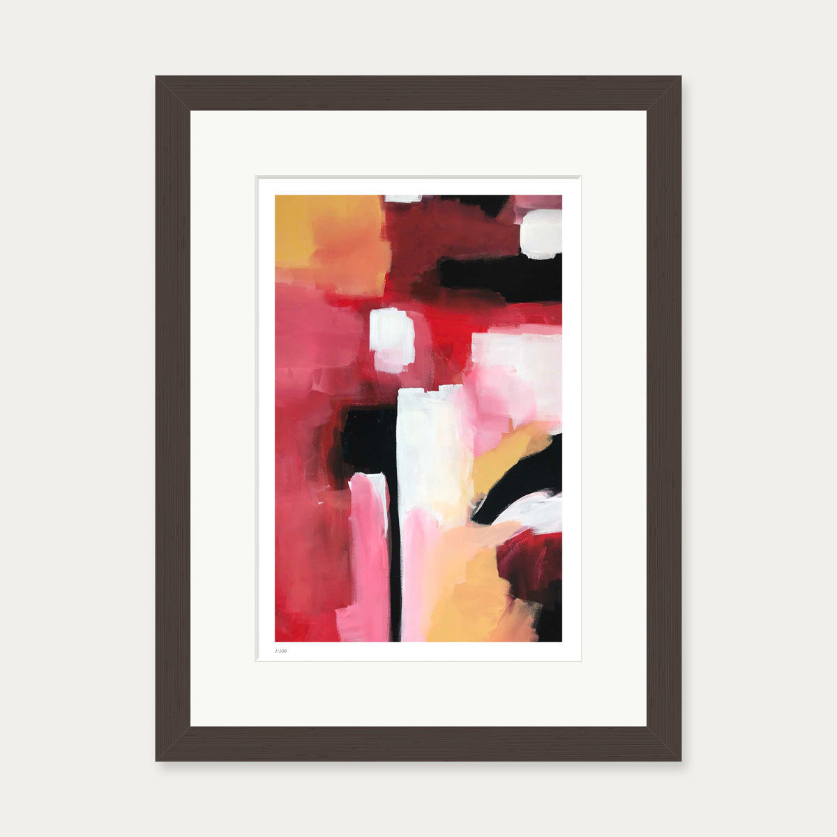 Colour Block 56 Limited Edition Print — 30 x 40 cm — Brown Frame