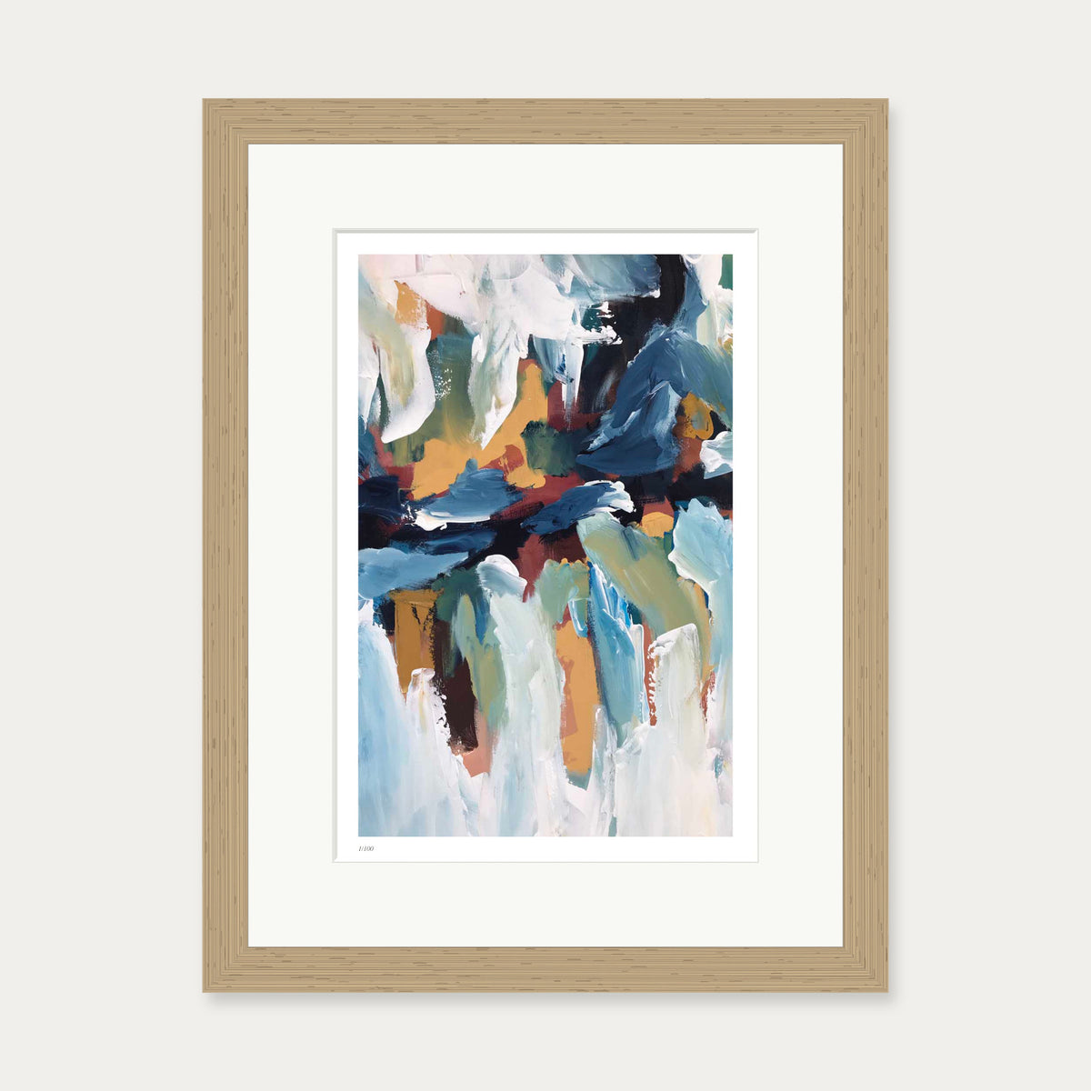Colour Block 58 Limited Edition Print — 30 x 40 cm — Oak Frame