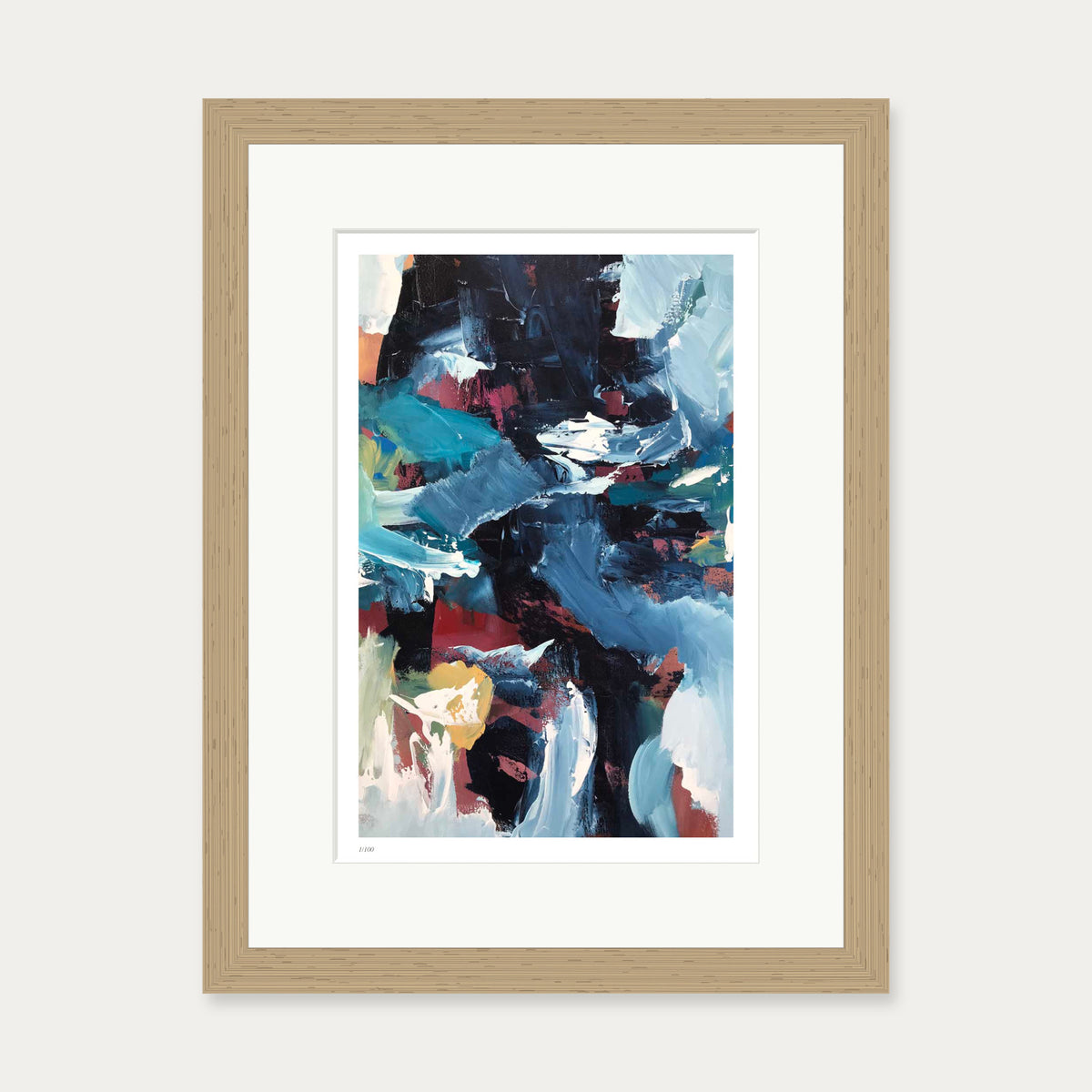 Colour Block 61 Limited Edition Print — 30 x 40 cm — Oak Frame