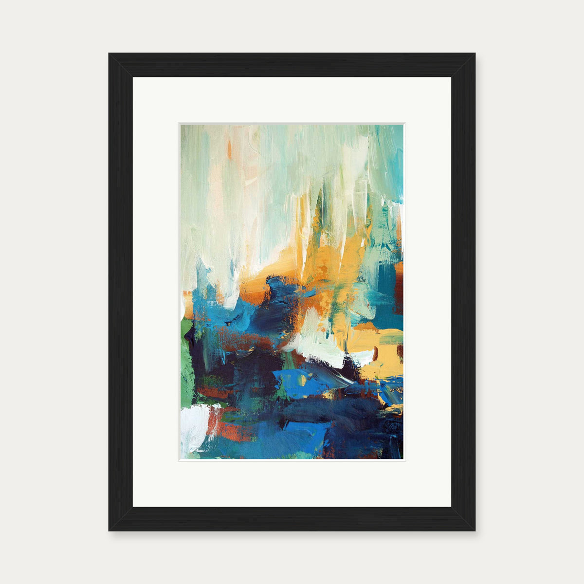 Colour Block 5 Art Print — 30 x 40 cm — Black Frame