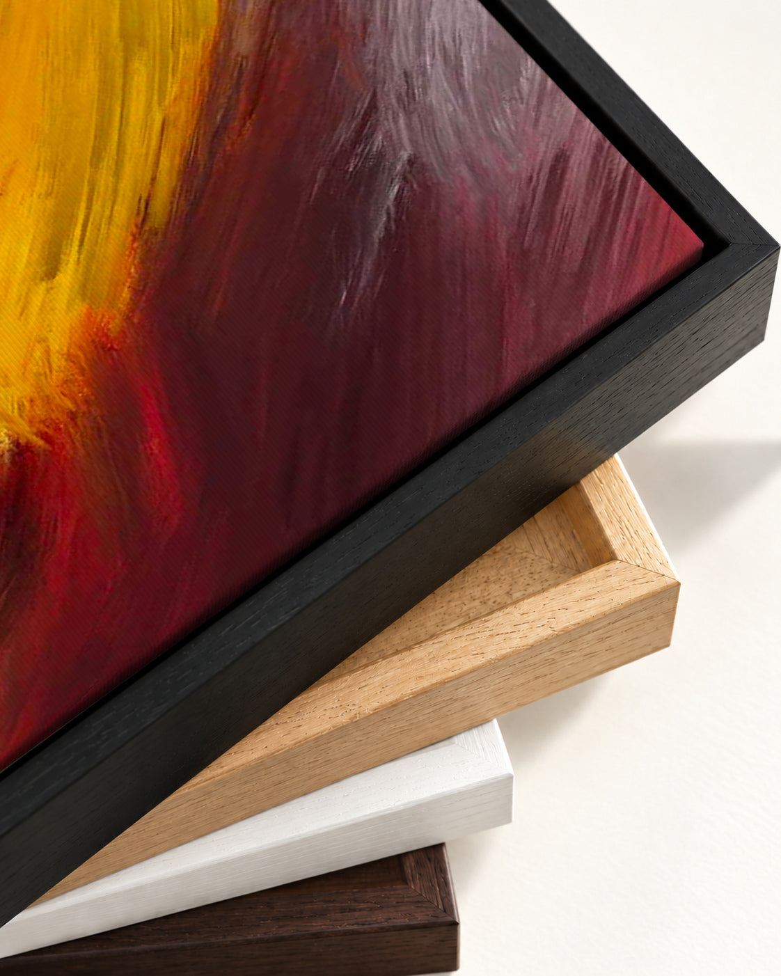 Colour Brush Canvas Art — framed canvas corner and wrapped canvas detail