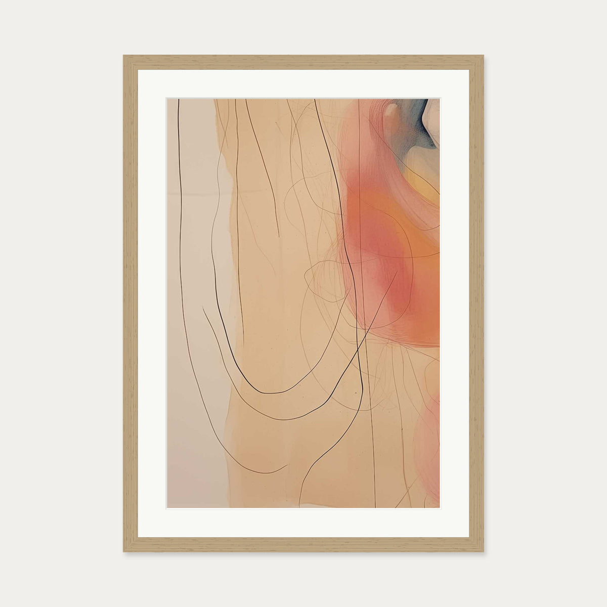 Colour Flow Art Print — 50 x 70 cm — Oak Frame