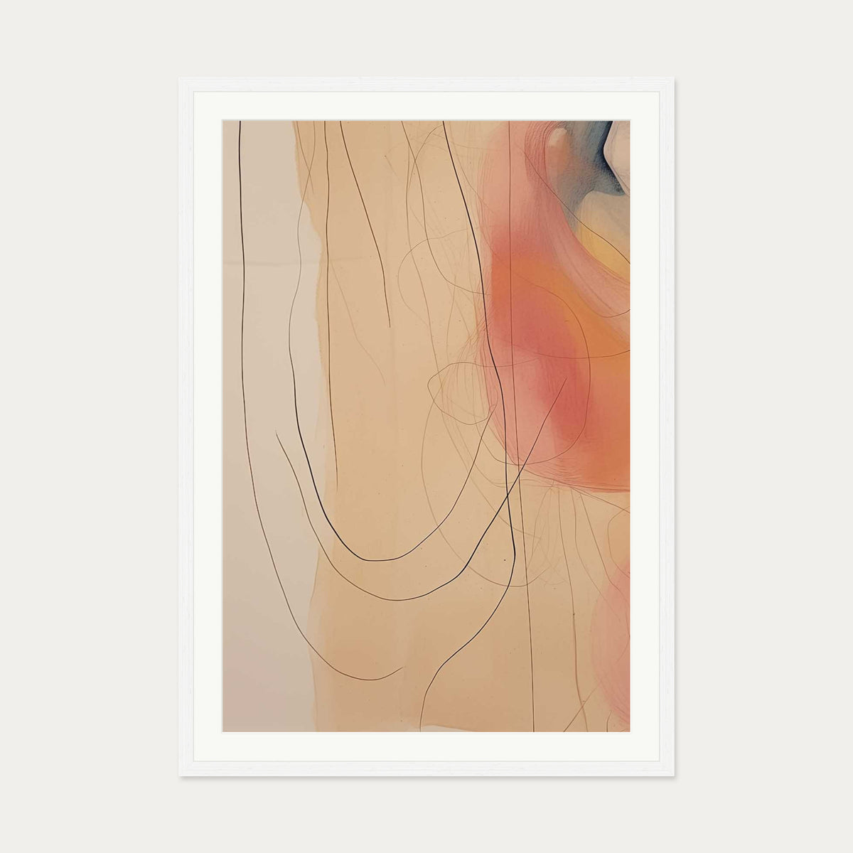 Colour Flow Art Print — 70 x 100 cm — White Frame