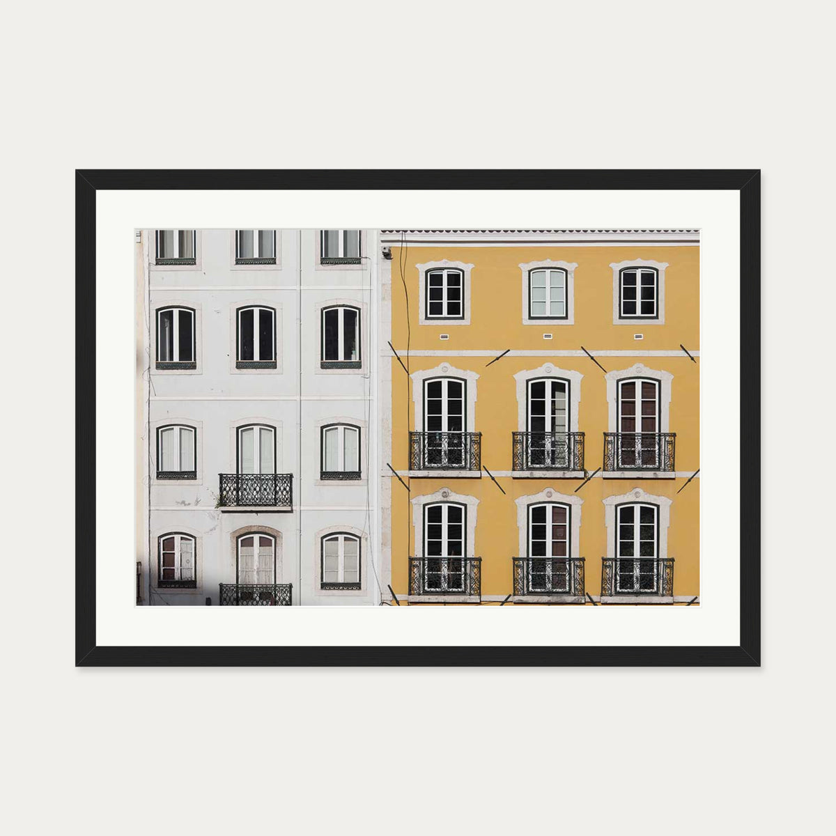 Colourful Dutch Houses On The River Poster — 50 x 70 cm — Black Frame