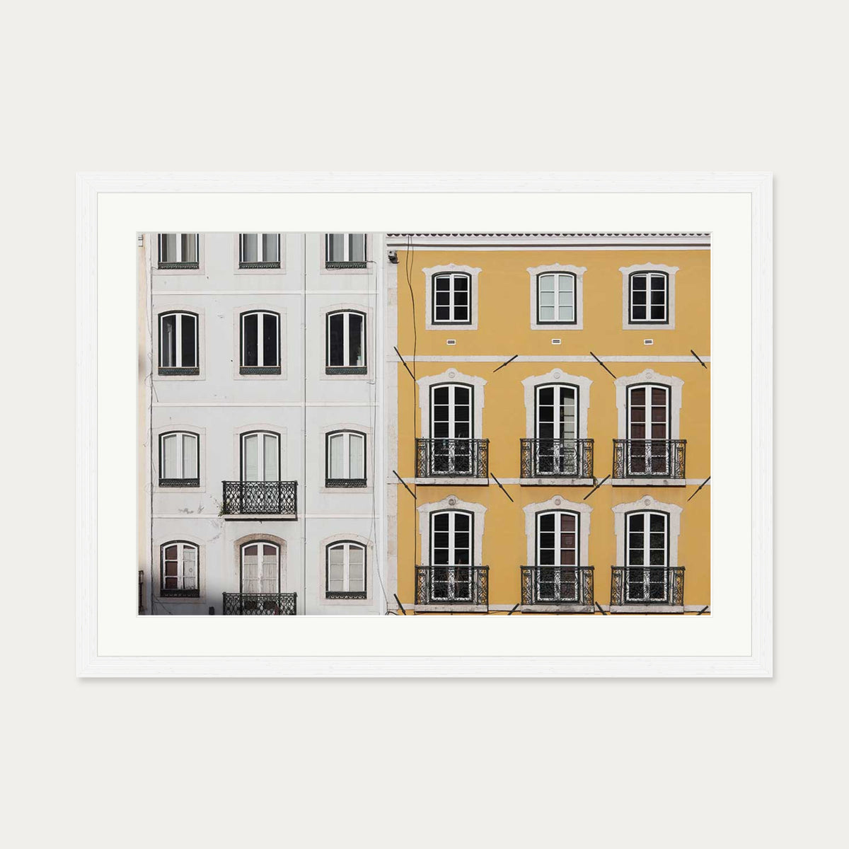 Colourful Dutch Houses On The River Poster — 50 x 70 cm — White Frame