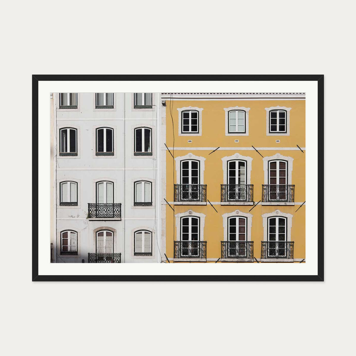 Colourful Dutch Houses On The River Poster — 70 x 100 cm — Black Frame