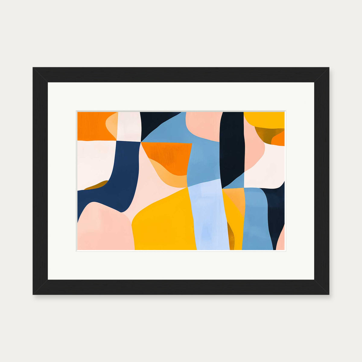 Colourful Geometric Art Print — 30 x 40 cm — Black Frame