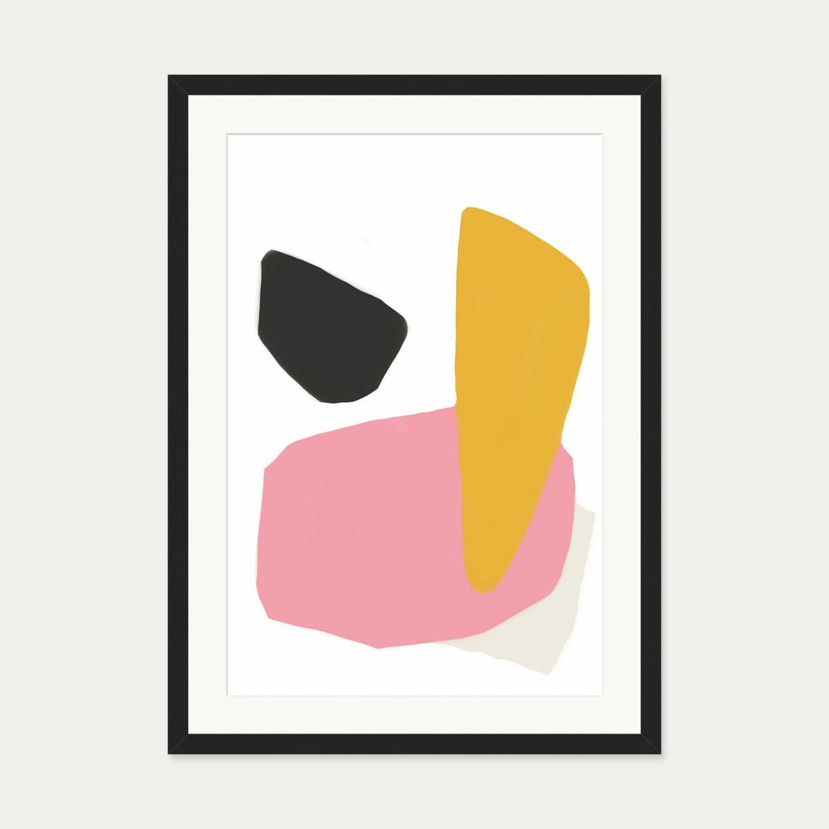 Colourful Shapes Art Print — 50 x 70 cm — Black Frame