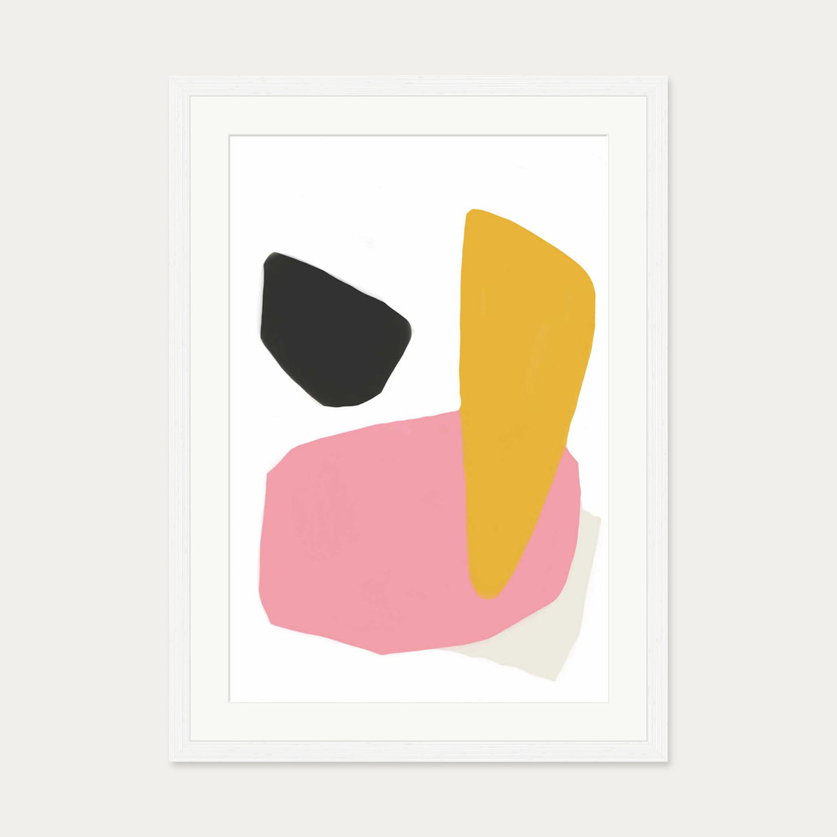 Colourful Shapes Art Print — 50 x 70 cm — White Frame