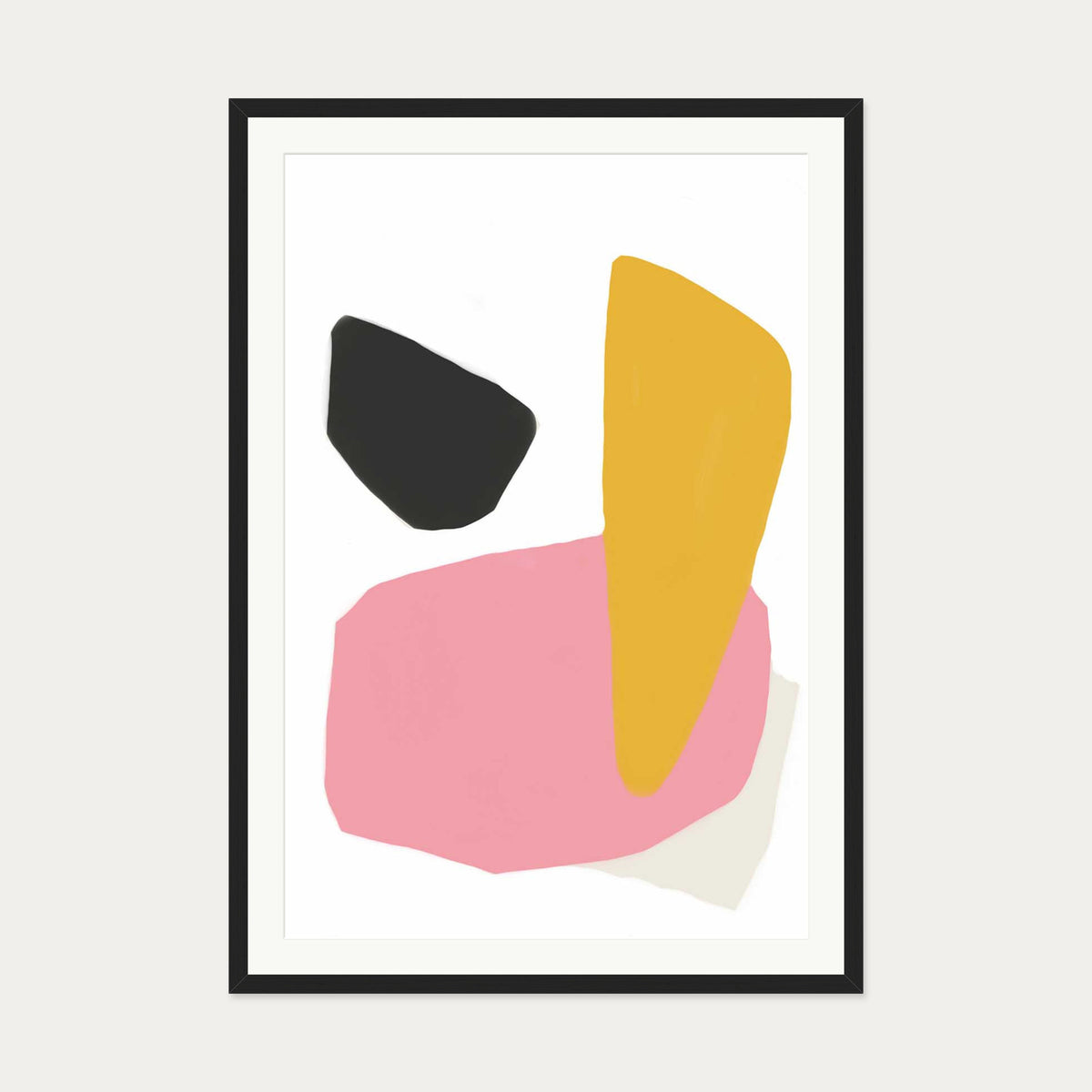 Colourful Shapes Art Print — 70 x 100 cm — Black Frame