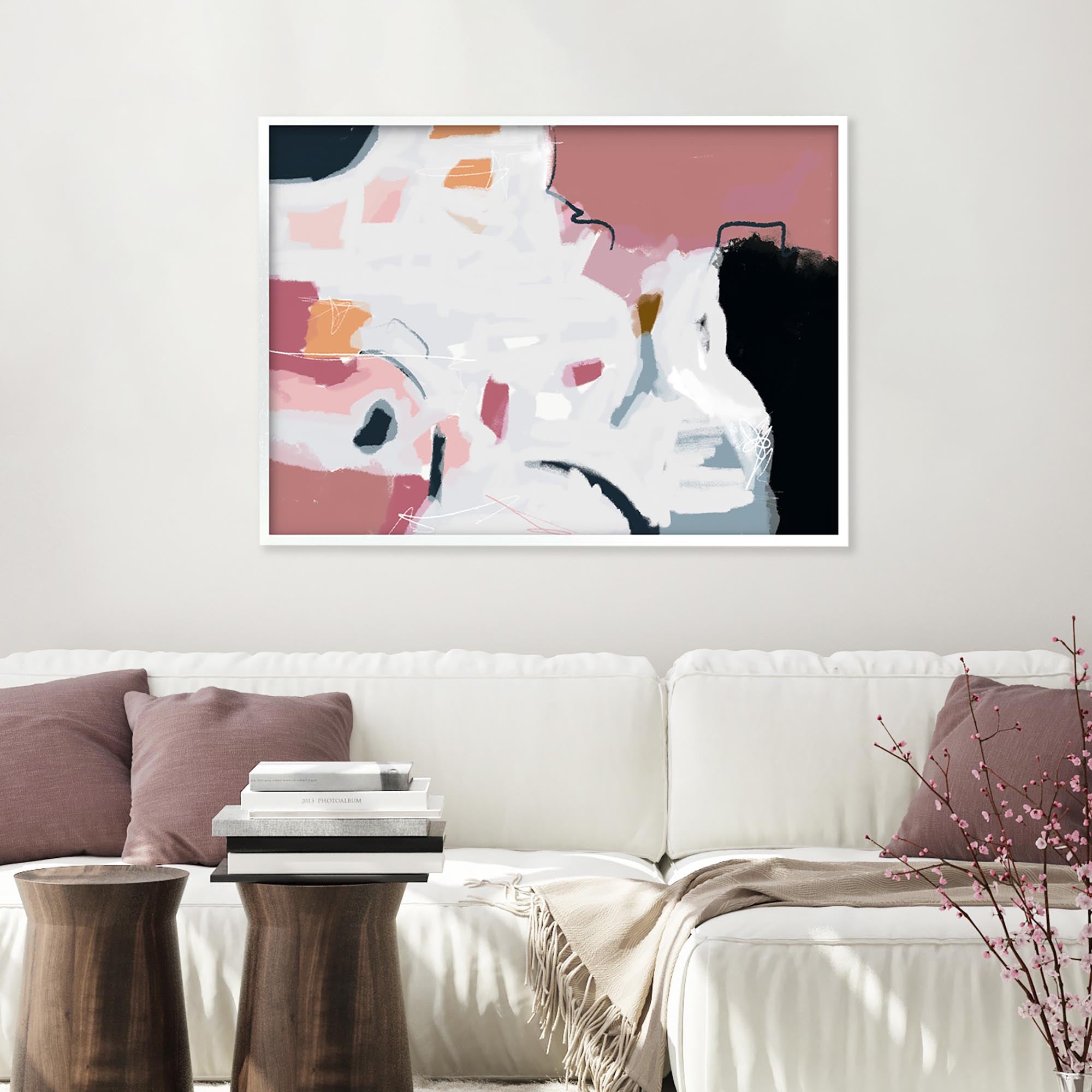 Abstract Pastel Hues Framed Print