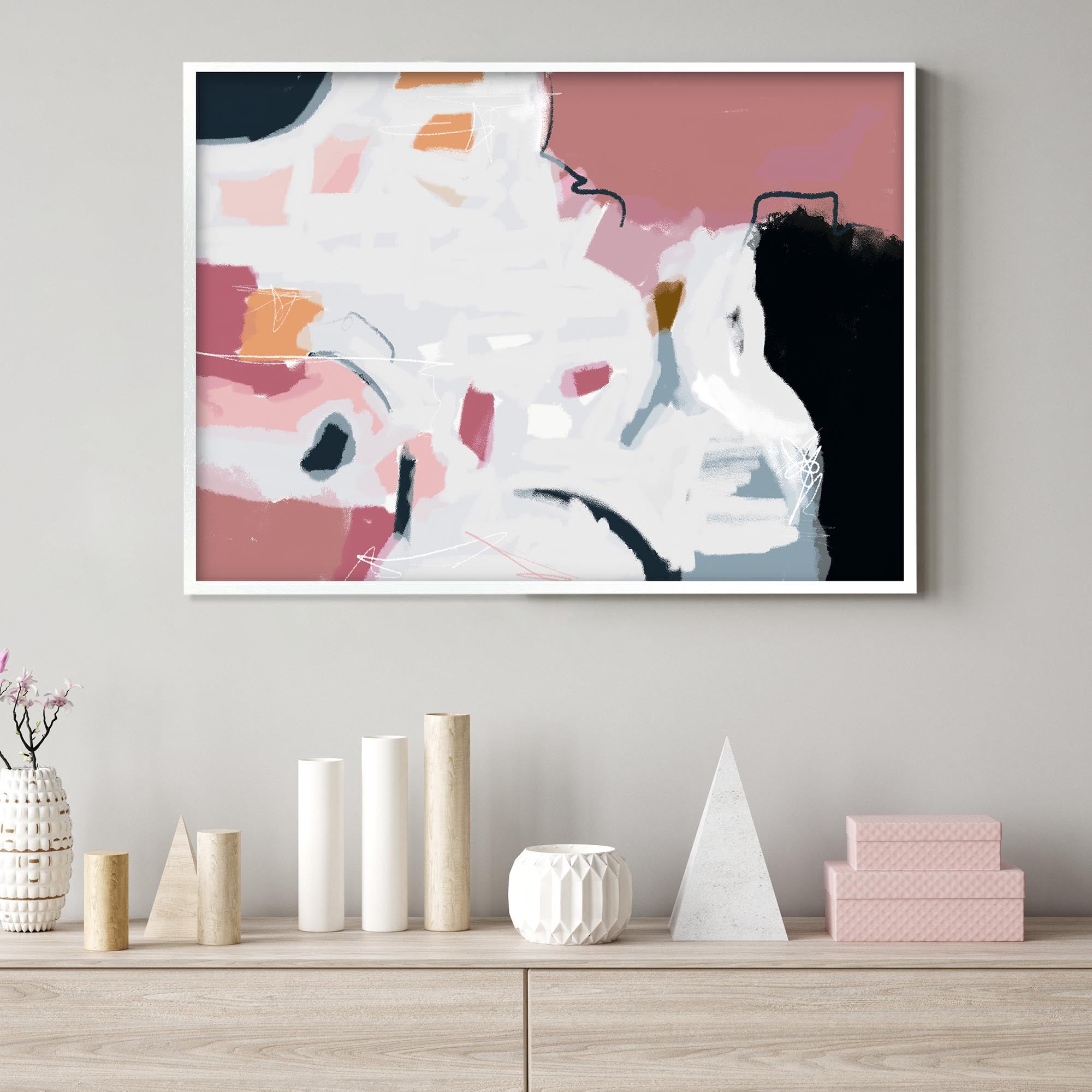 Abstract Pastel Hues Framed Print