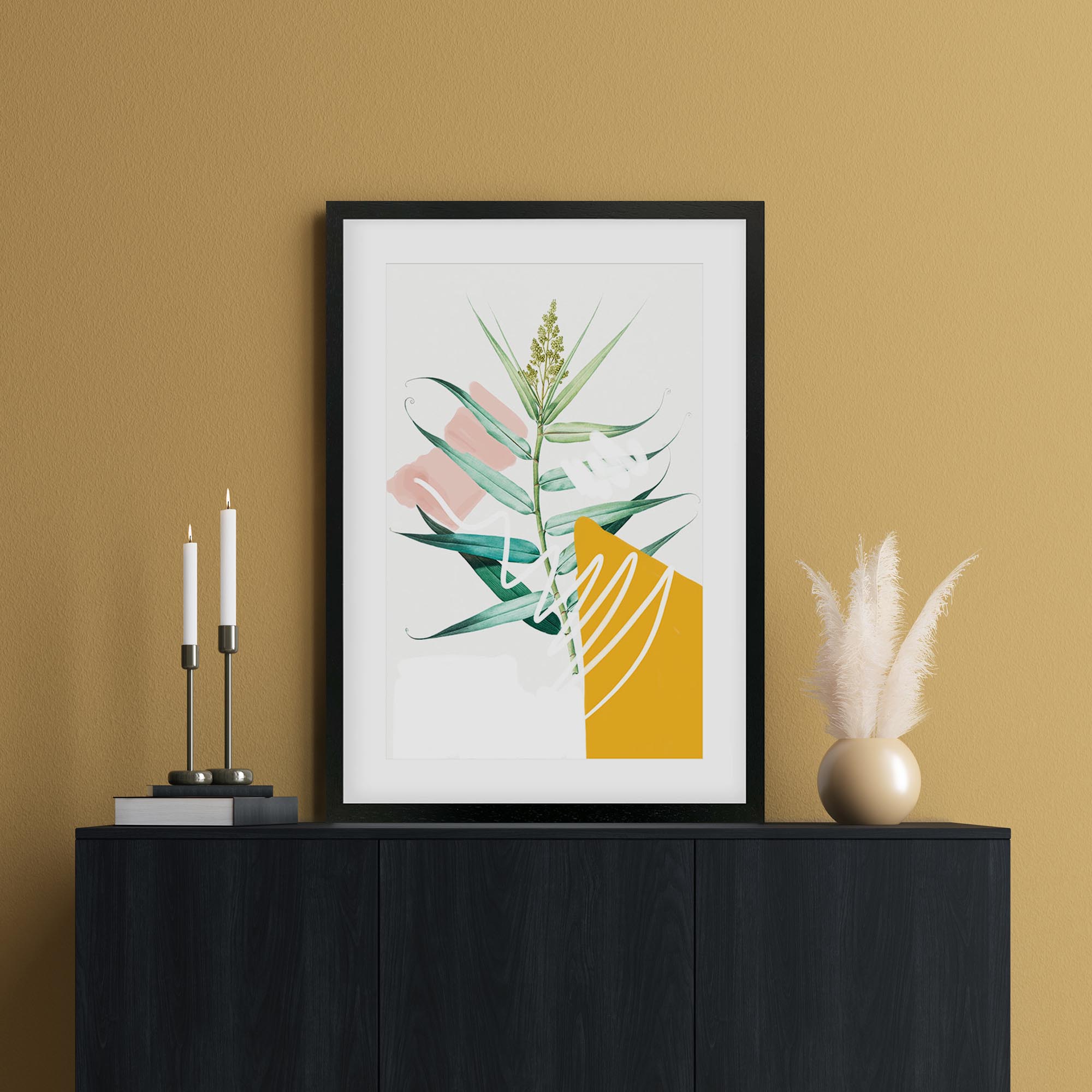 Botanical Contemporary Leaf Framed Art