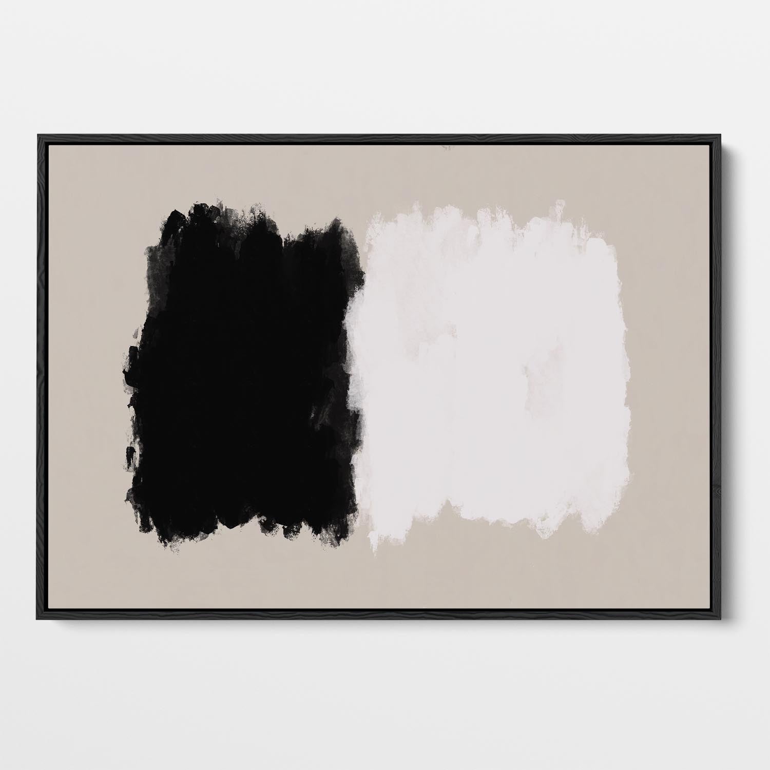 Mono On Beige Framed Canvas Art-framed-Canvas Prints-Abstract House