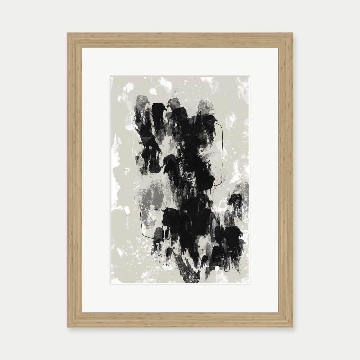 Construction Art Print — 30 x 40 cm — Oak Frame