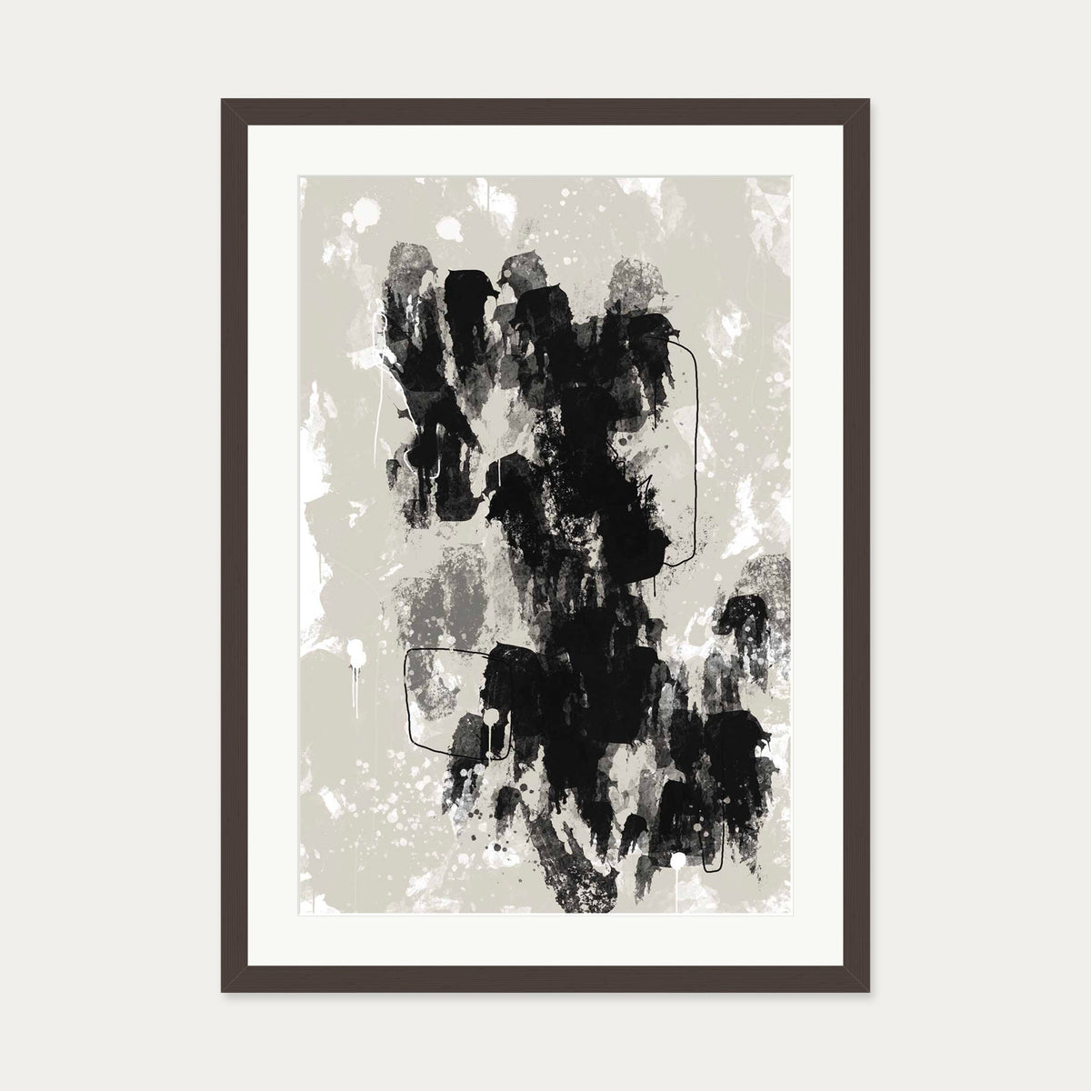 Construction Art Print — 50 x 70 cm — Brown Frame