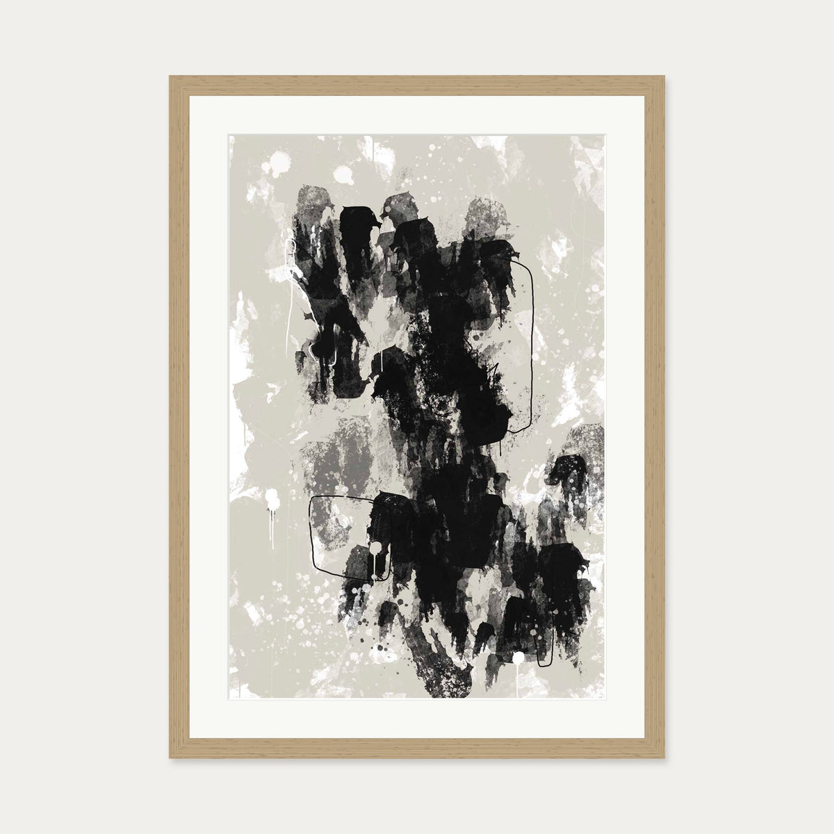 Construction Art Print — 50 x 70 cm — Oak Frame