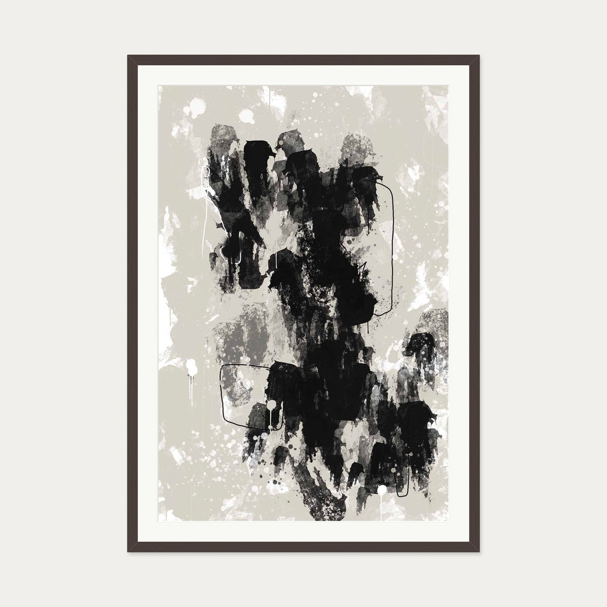 Construction Art Print — 70 x 100 cm — Brown Frame