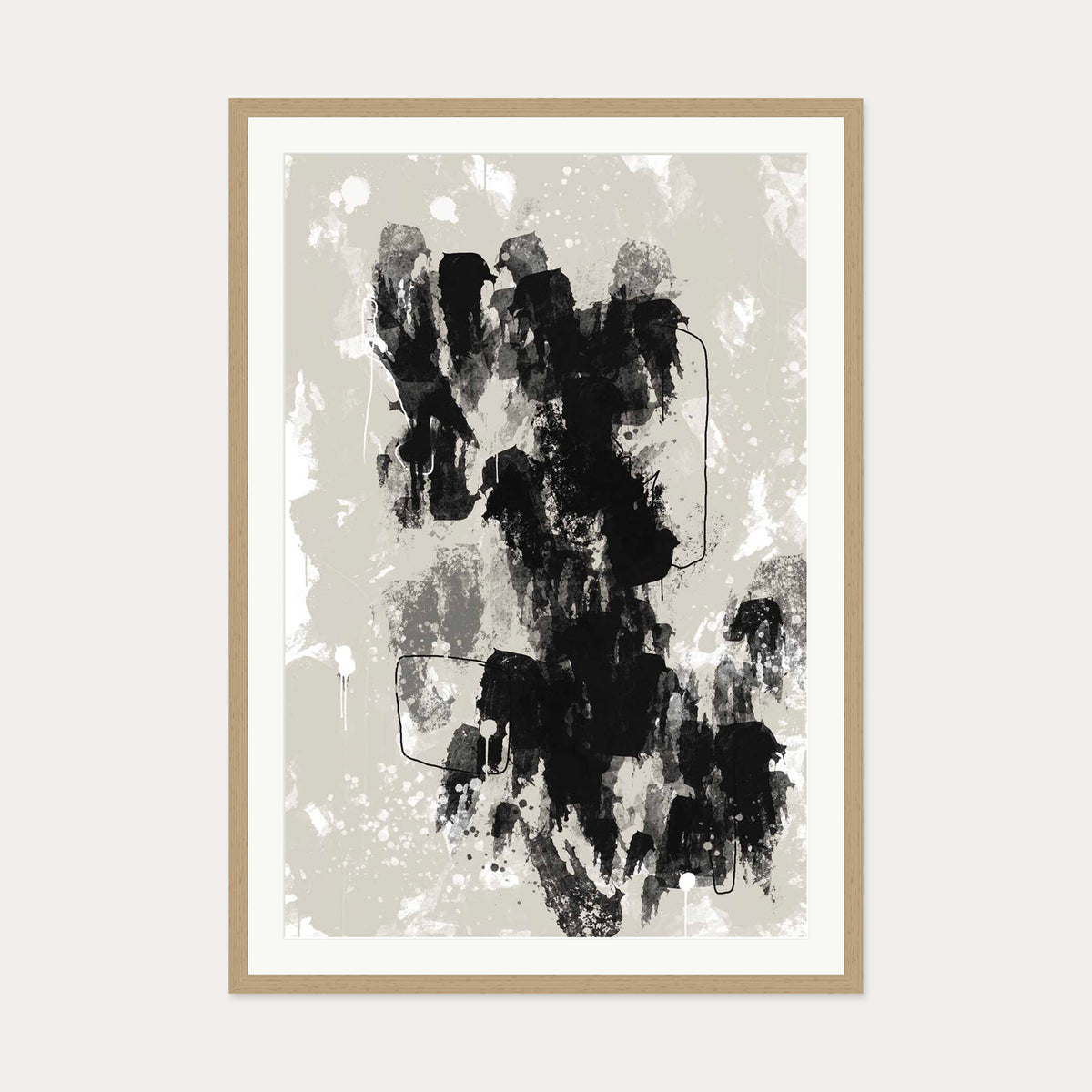 Construction Art Print — 70 x 100 cm — Oak Frame
