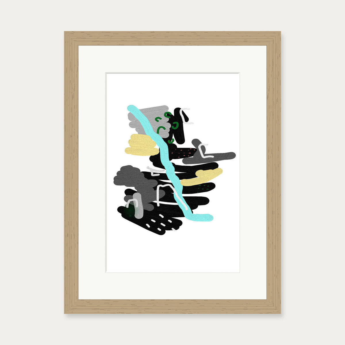 Contemporary 1 Art Print — 30 x 40 cm — Oak Frame