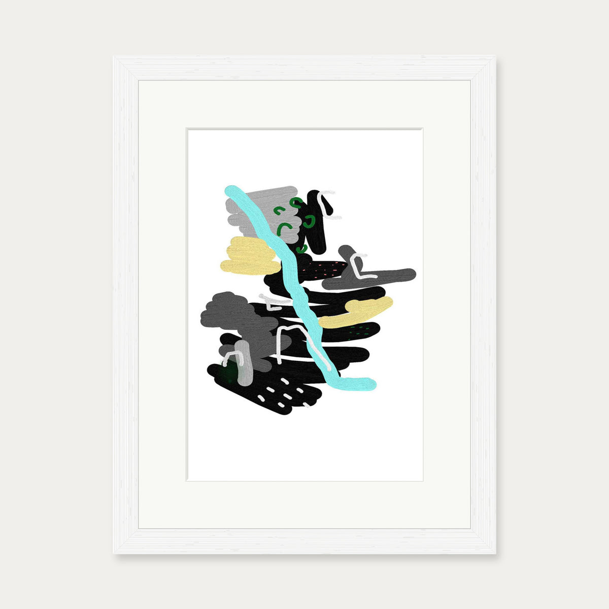 Contemporary 1 Art Print — 30 x 40 cm — White Frame