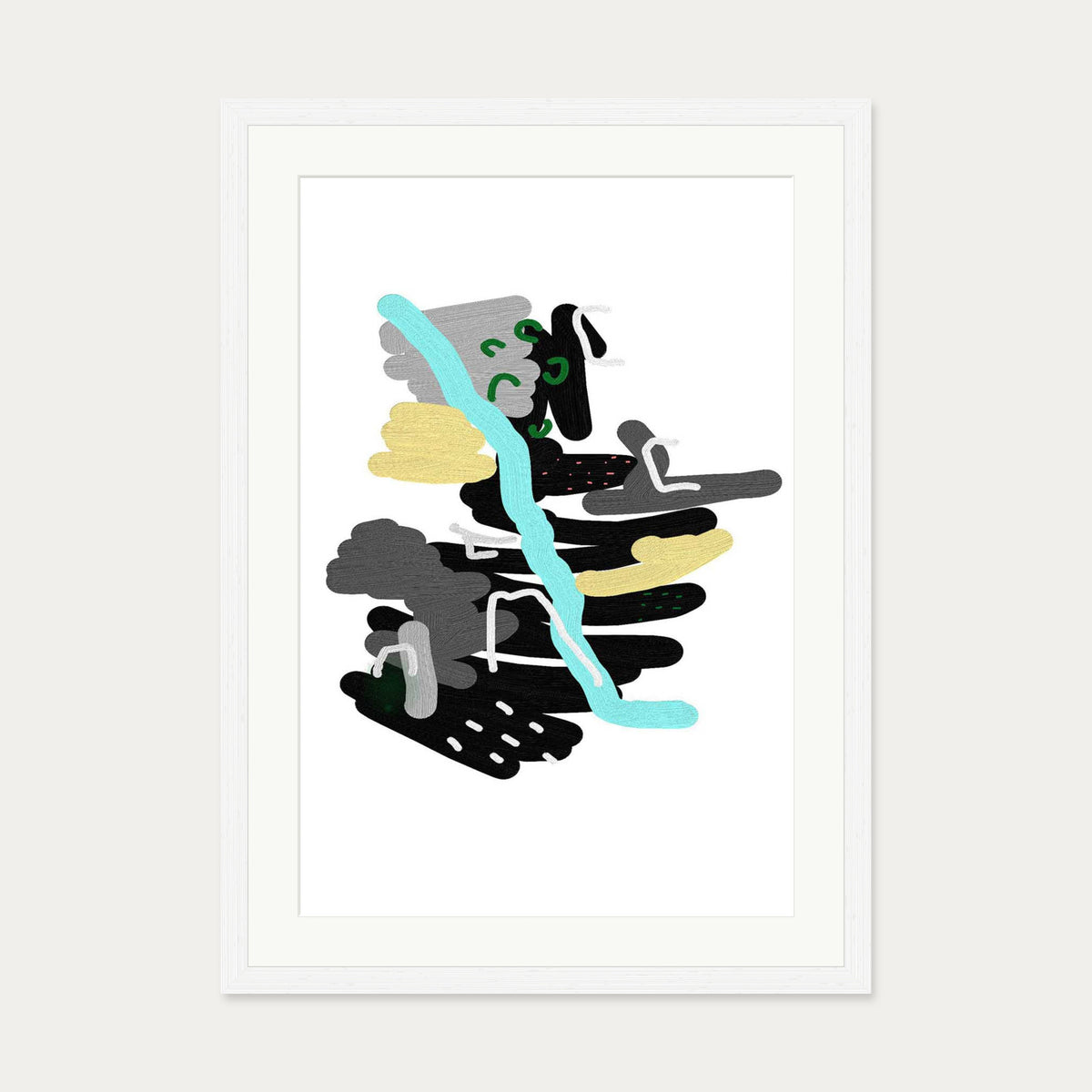 Contemporary 1 Art Print — 50 x 70 cm — White Frame