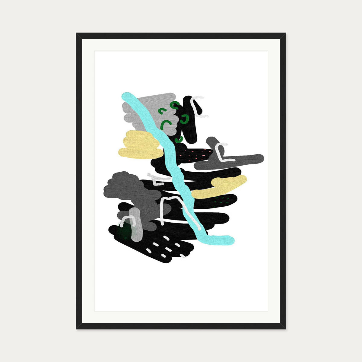 Contemporary 1 Art Print — 70 x 100 cm — Black Frame