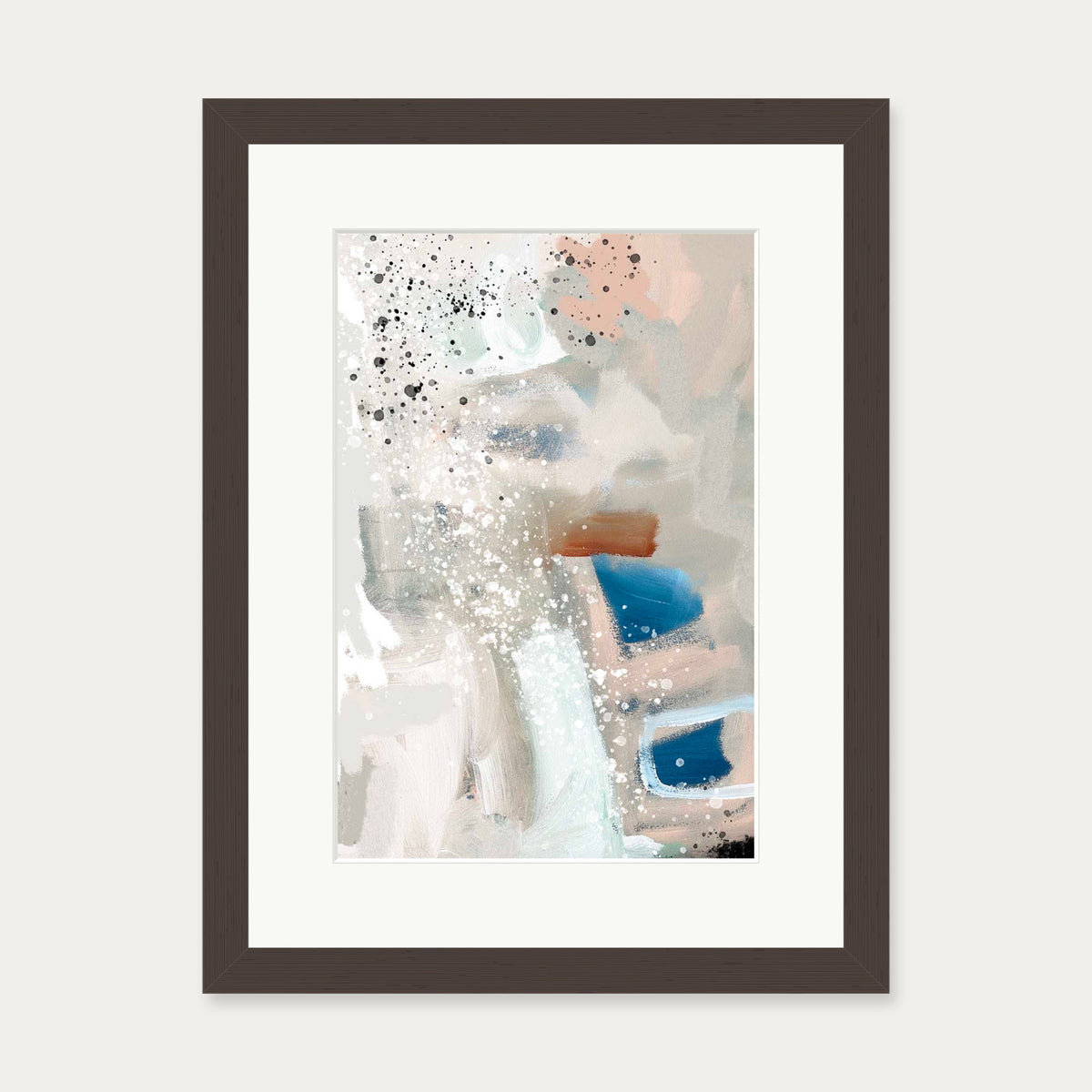 Contemporary Beige Art Print — 30 x 40 cm — Brown Frame