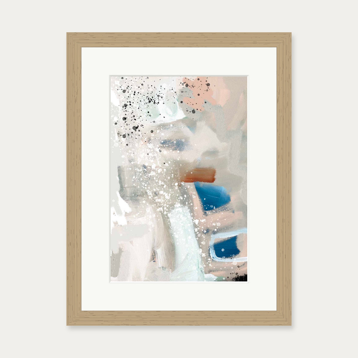 Contemporary Beige Art Print — 30 x 40 cm — Oak Frame