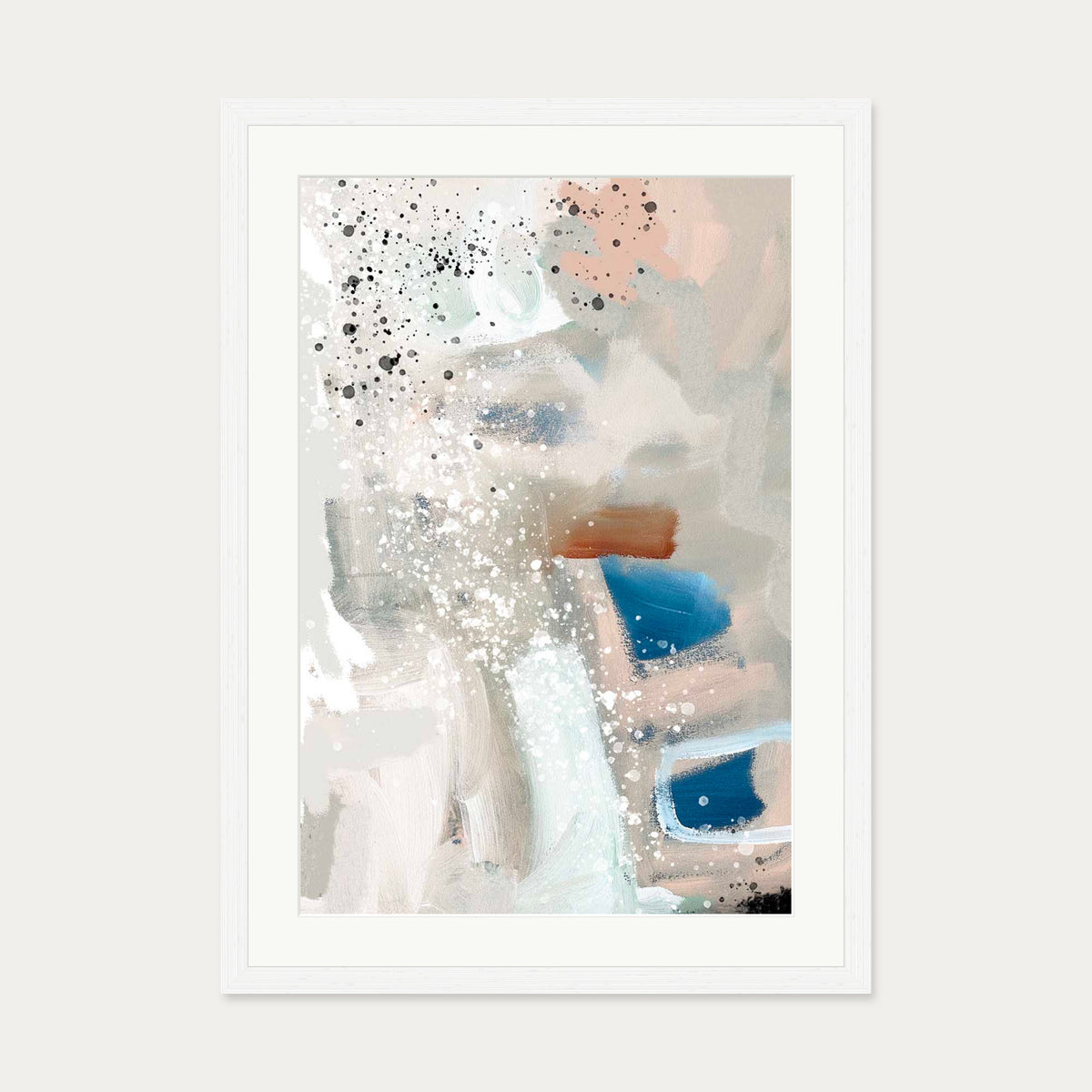 Contemporary Beige Art Print — 50 x 70 cm — White Frame