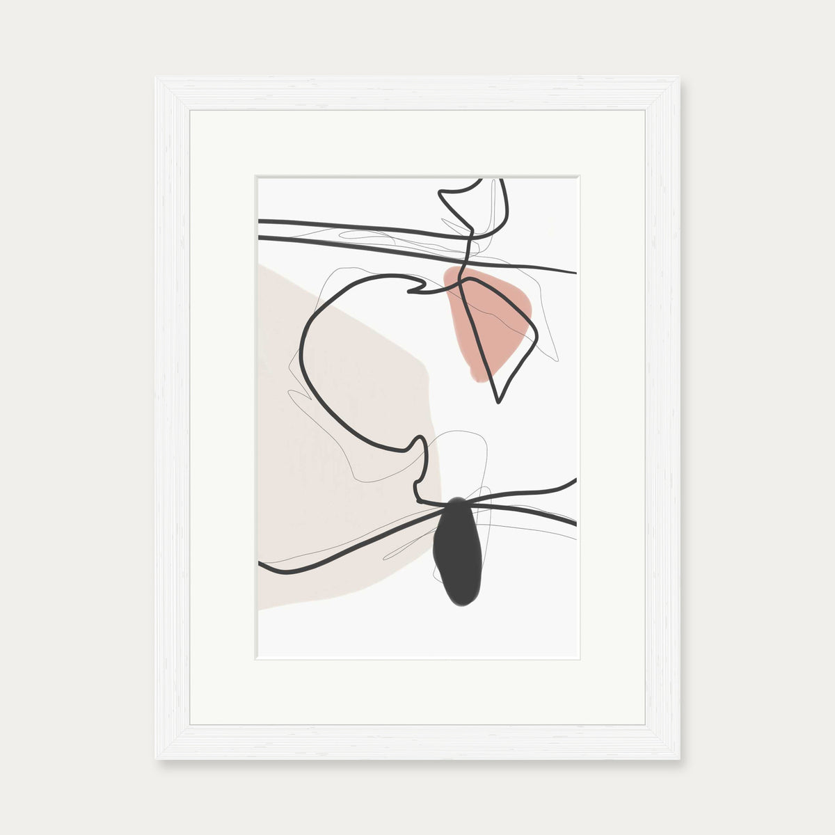 Contemporary Drawing Art Print — 30 x 40 cm — White Frame