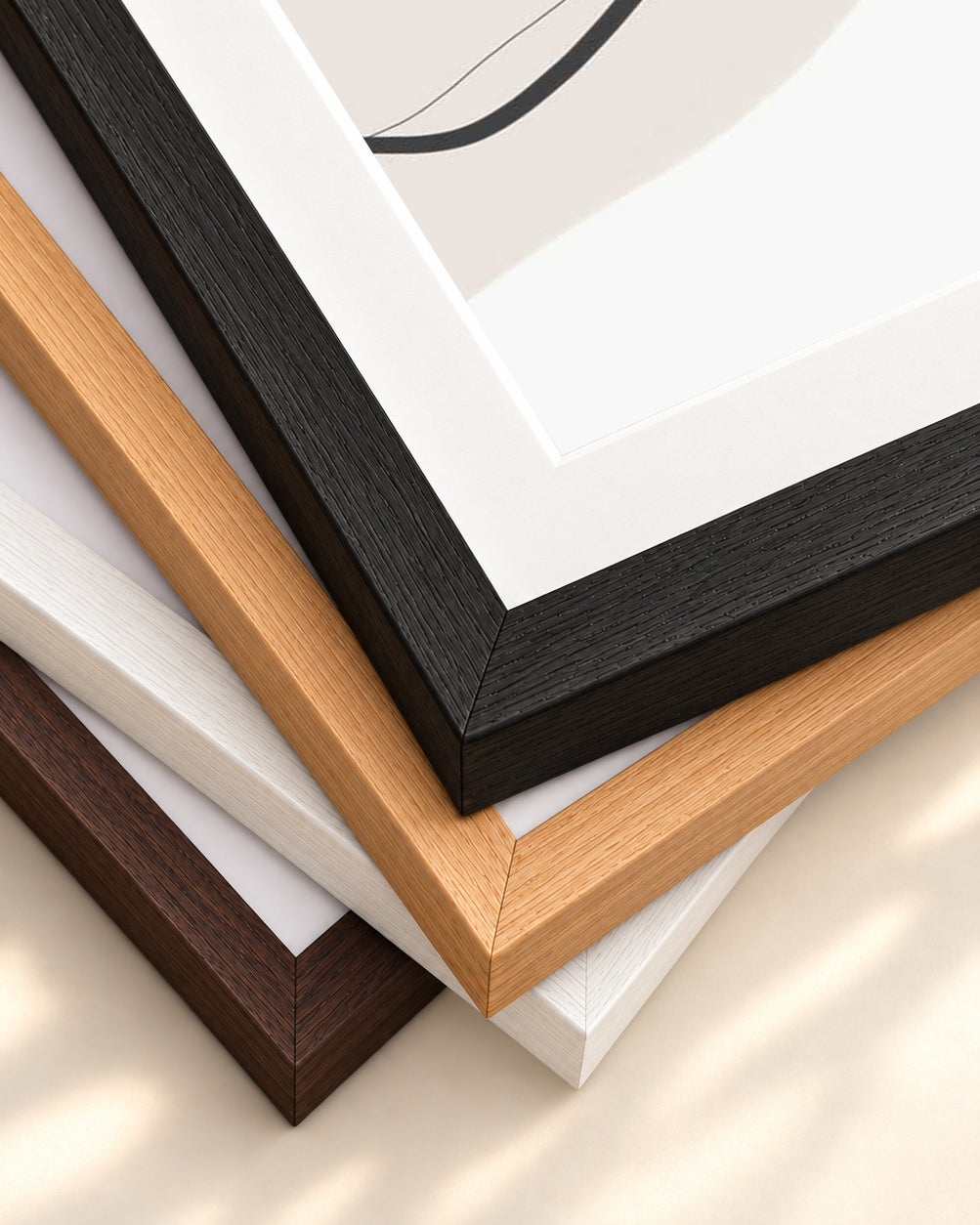 Contemporary Drawing Art Print — framed print corner with 5 cm mount and bevel