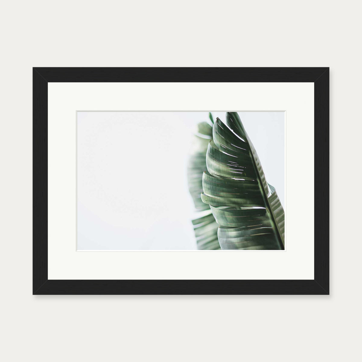 Contemporary Leaves Wall Art Print — 30 x 40 cm — Black Frame