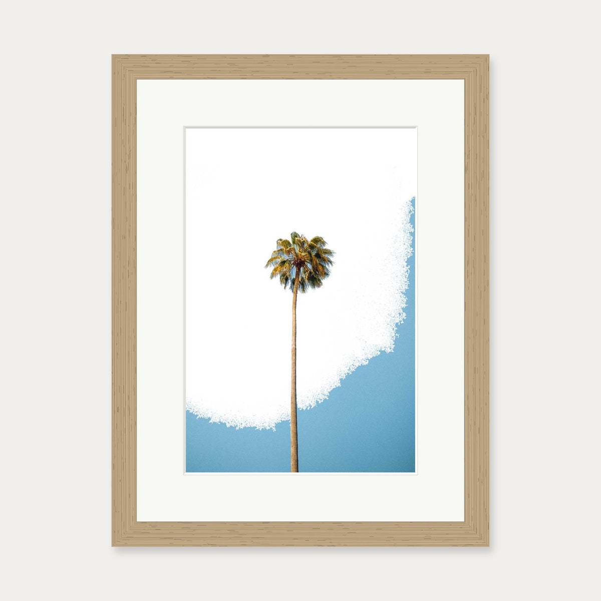 Contemporary Palm Tree Art Print — 30 x 40 cm — Oak Frame