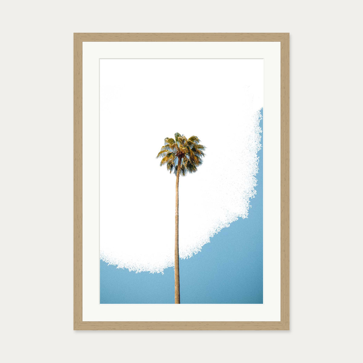 Contemporary Palm Tree Art Print — 50 x 70 cm — Oak Frame