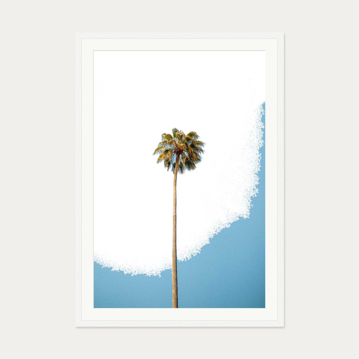 Contemporary Palm Tree Art Print — 70 x 100 cm — White Frame