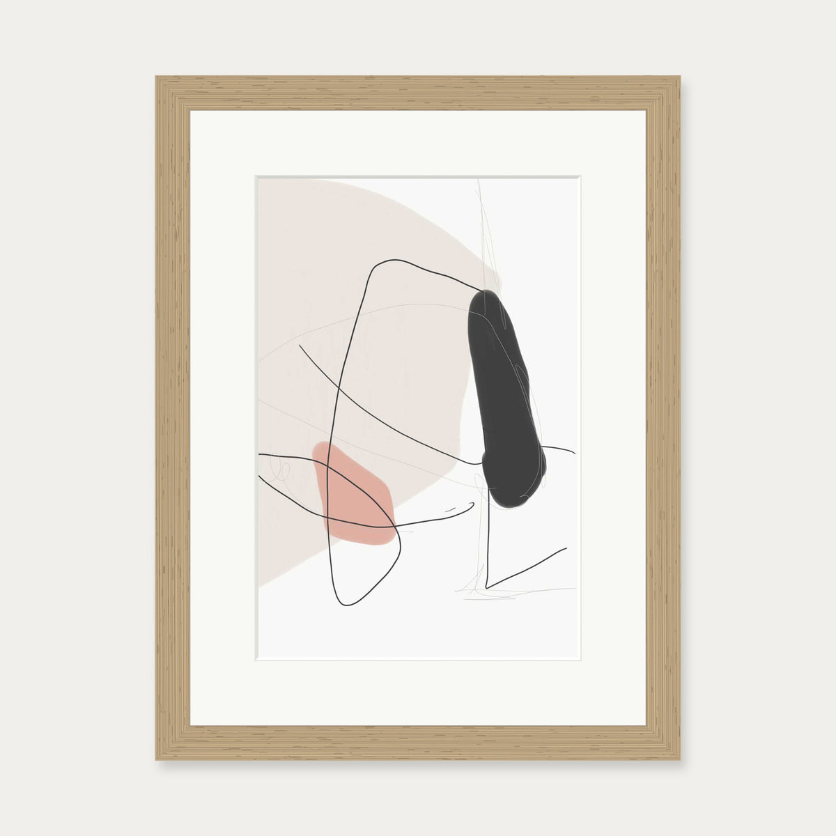 Contemporary Shapes Art Print — 30 x 40 cm — Oak Frame