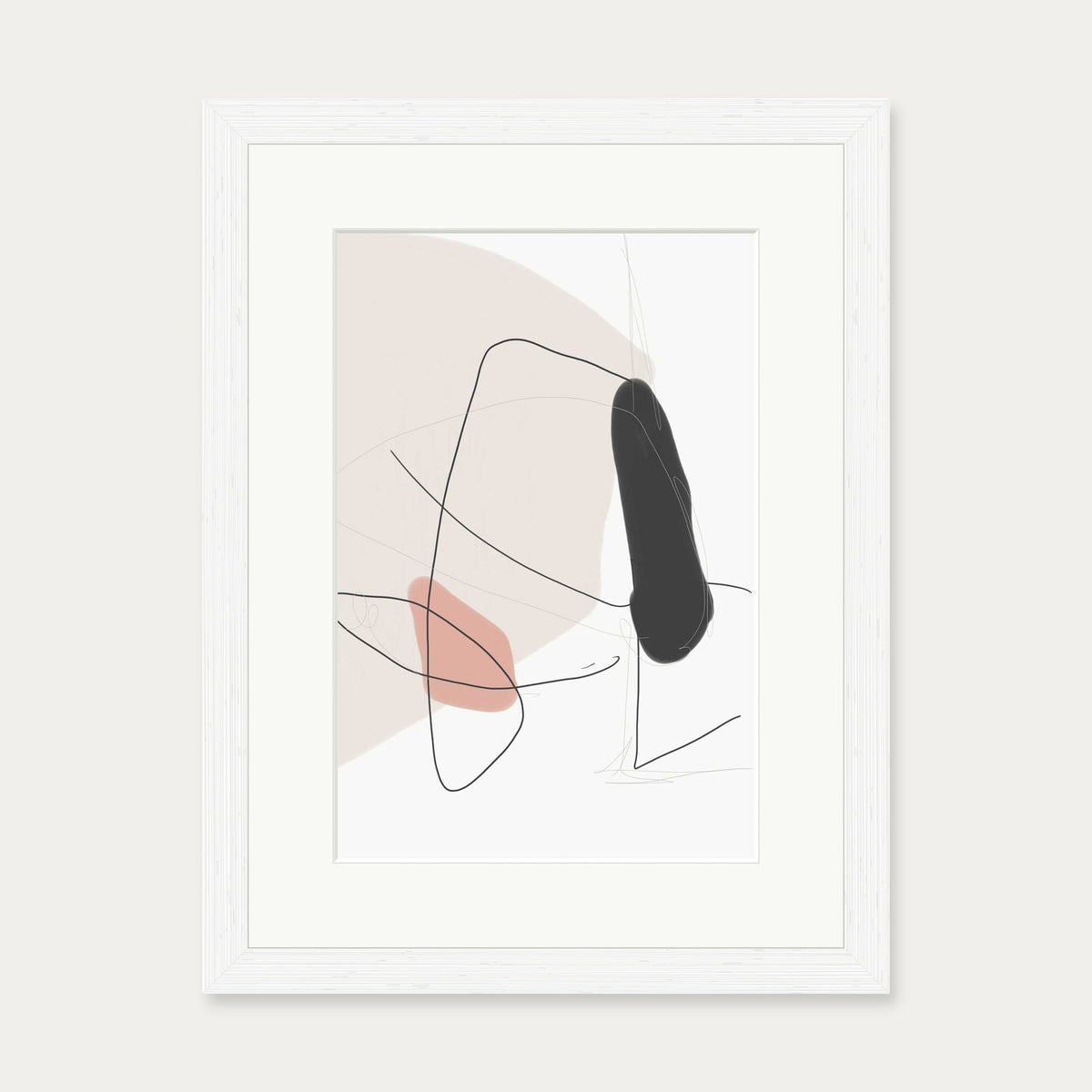 Contemporary Shapes Art Print — 30 x 40 cm — White Frame