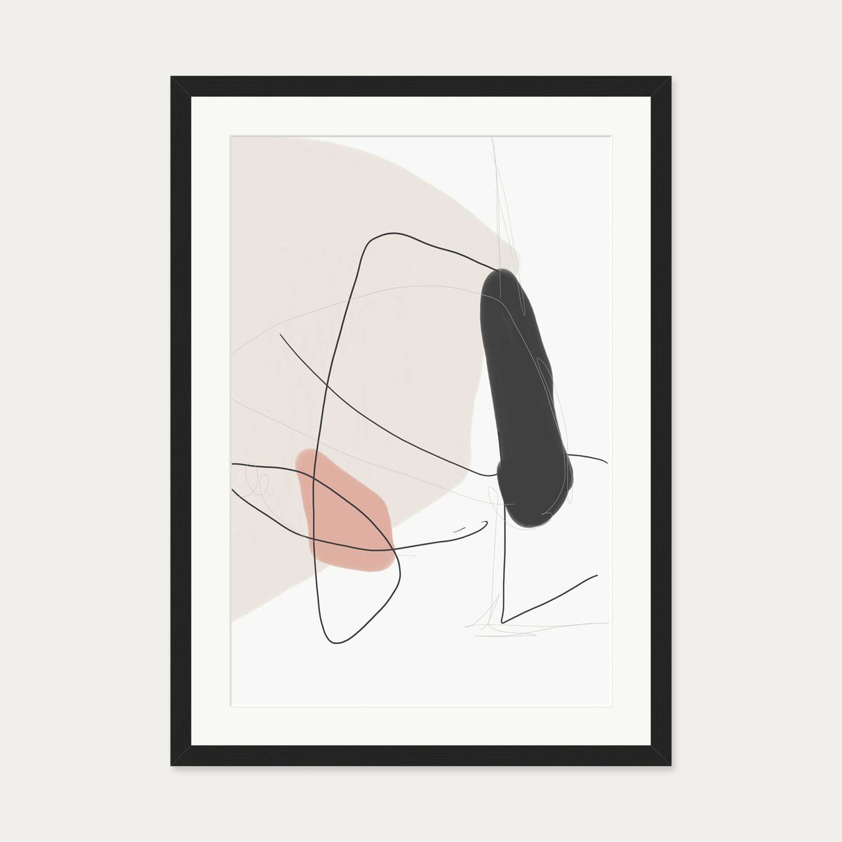 Contemporary Shapes Art Print — 50 x 70 cm — Black Frame