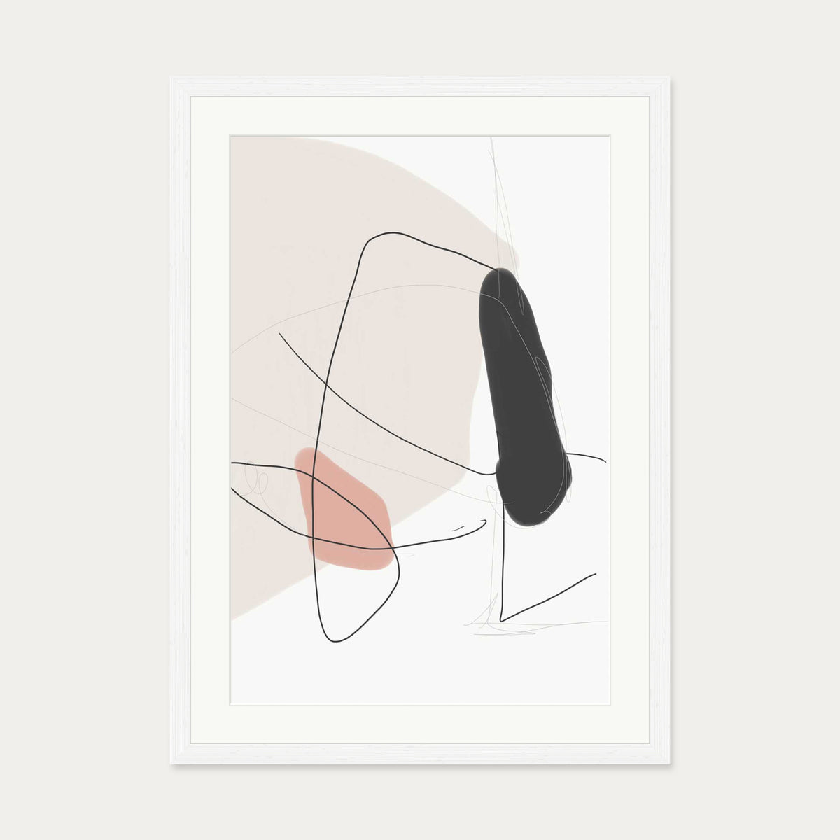 Contemporary Shapes Art Print — 50 x 70 cm — White Frame
