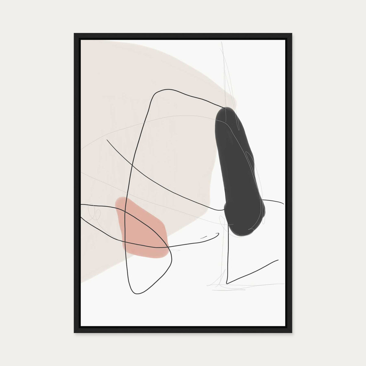 Contemporary Shapes Canvas Art — 50 x 70 cm — Black Frame