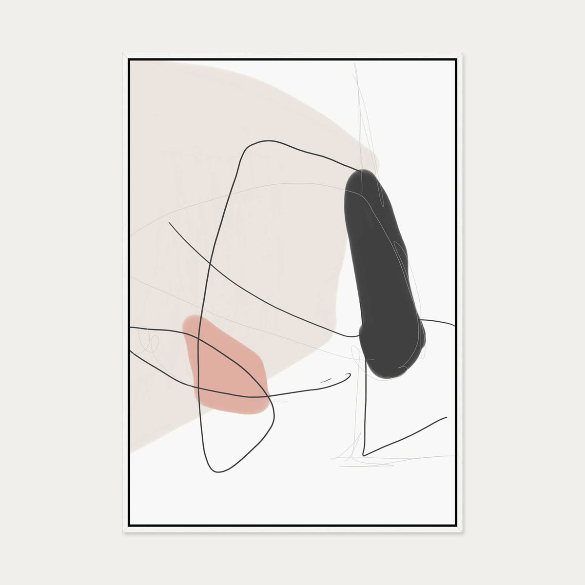 Contemporary Shapes Canvas Art — 70 x 100 cm — White Frame