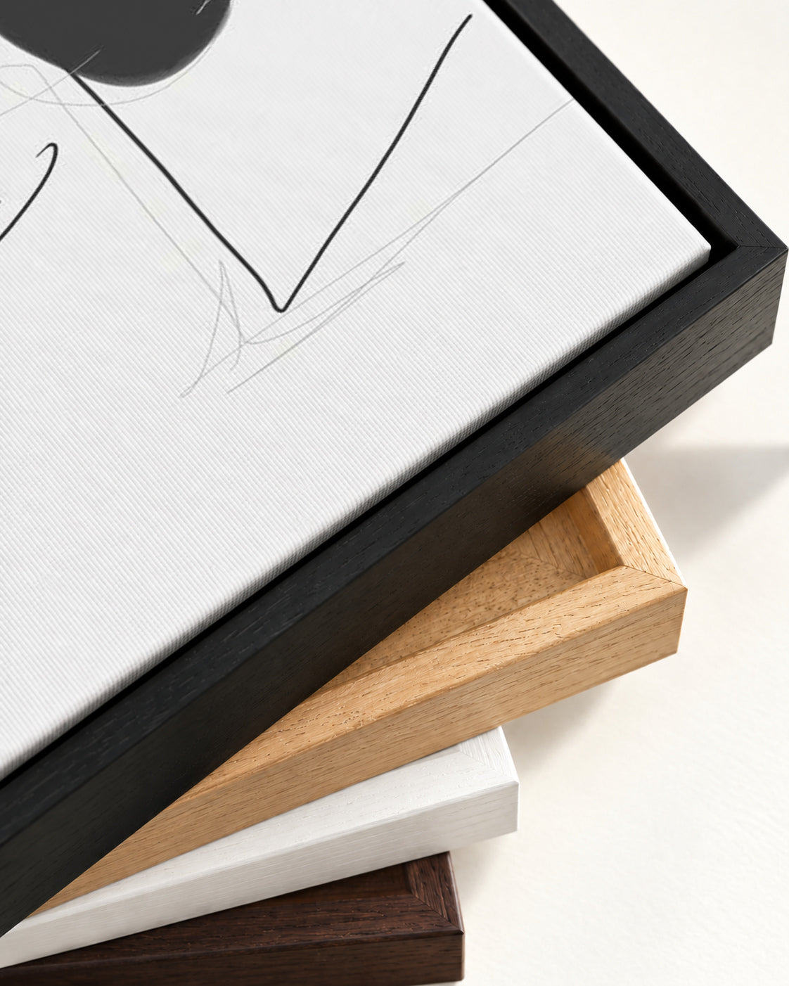 Contemporary Shapes Canvas Art — framed canvas corner and wrapped canvas detail