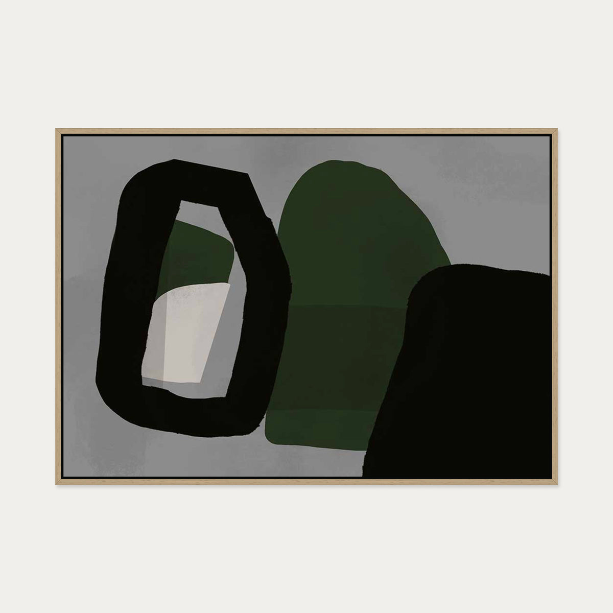 Contemporary Study I Canvas Art — 70 x 100 cm — Oak Frame